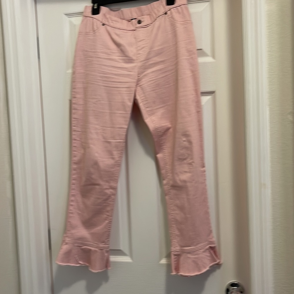 Pink Hue Tulip Flare Hem Denim Skimmer used